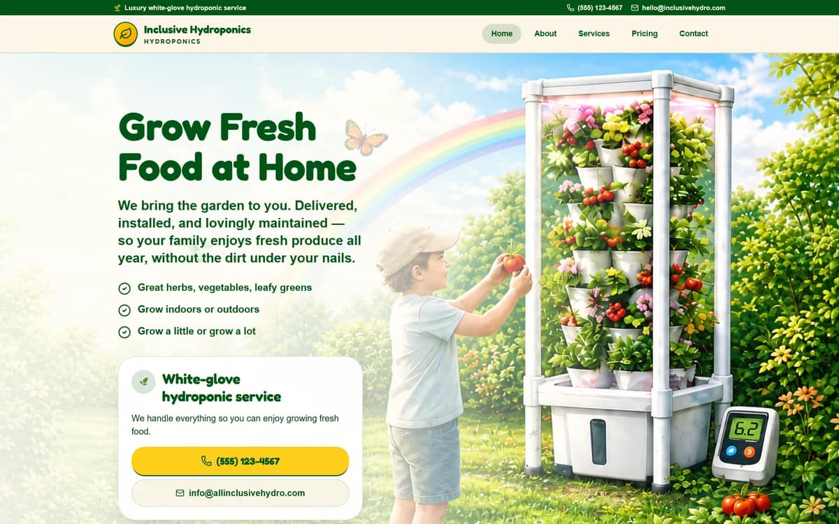 Inclusive Hydroponics sustainable vertical agriculture web platform